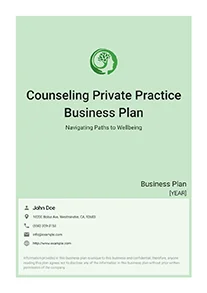 Counseling Private Practice Business Plan