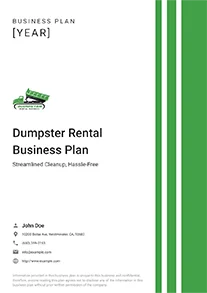 Dumpster Rental Business Plan