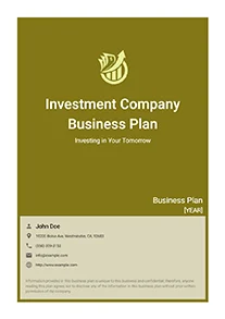 Investment Company Business Plan