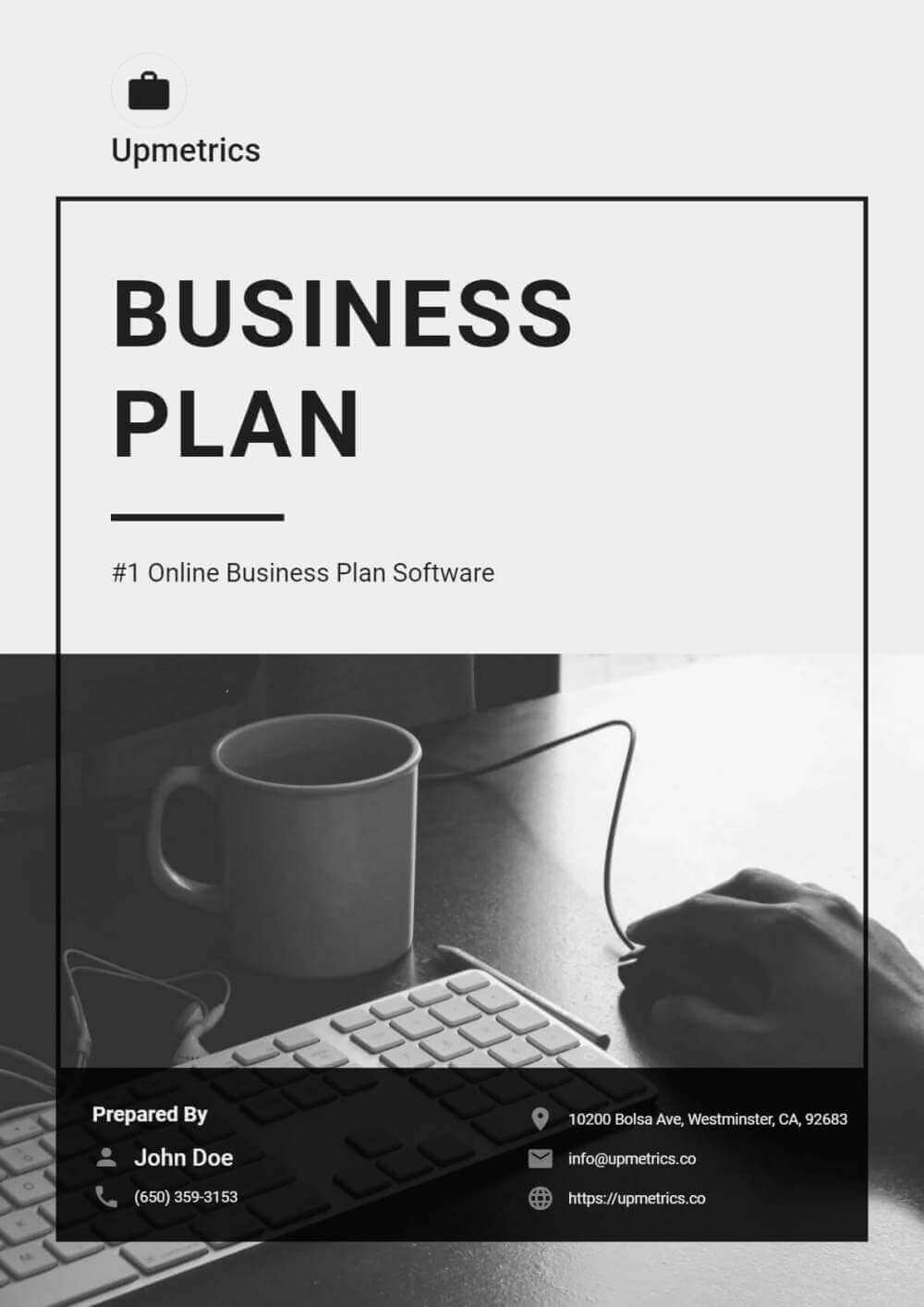 Business Plan Cover Page Designs [FREE DOWNLOAD]  Upmetrics Pertaining To Business Plan Cover Page Template