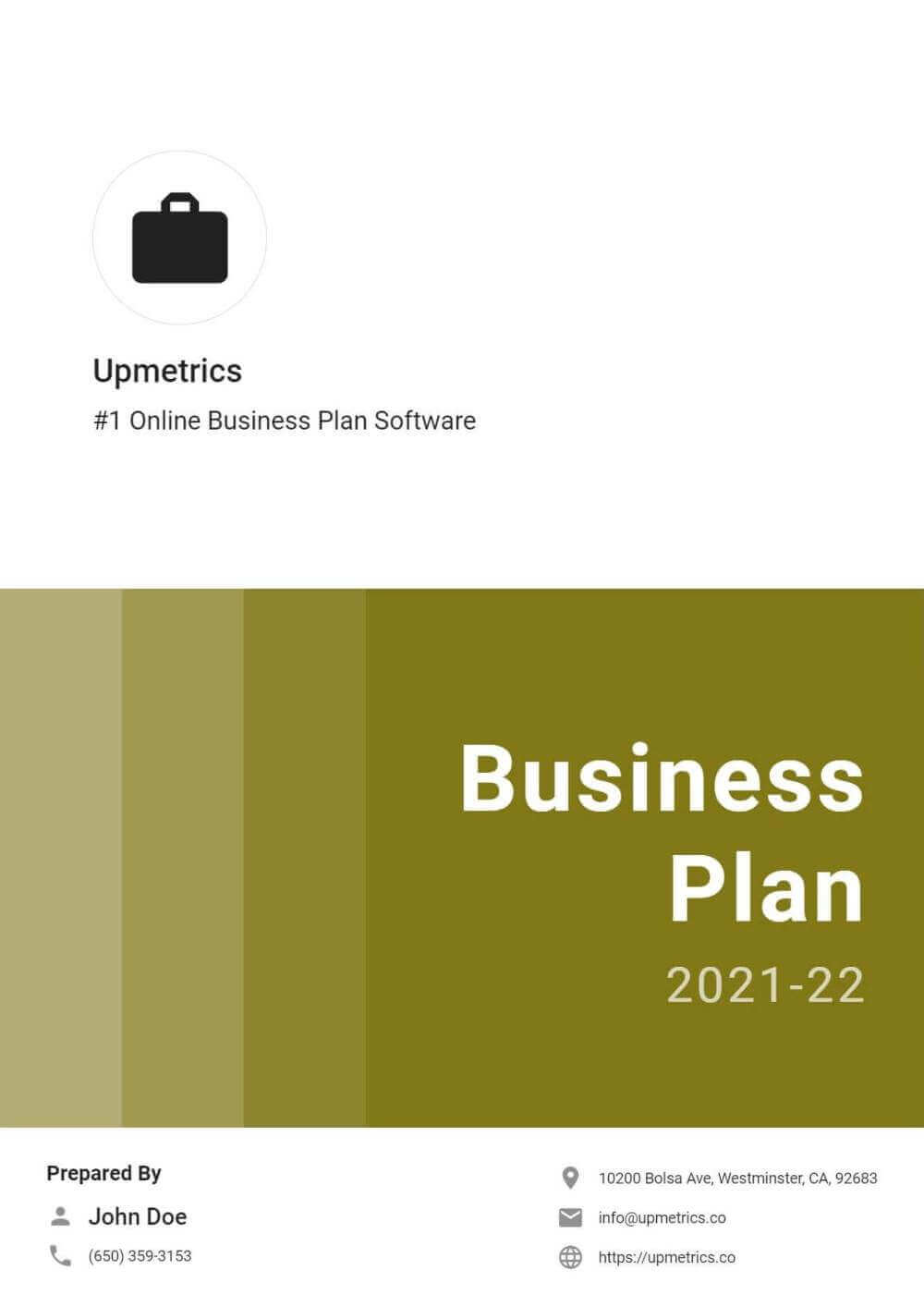 Business Plan Cover Page Design