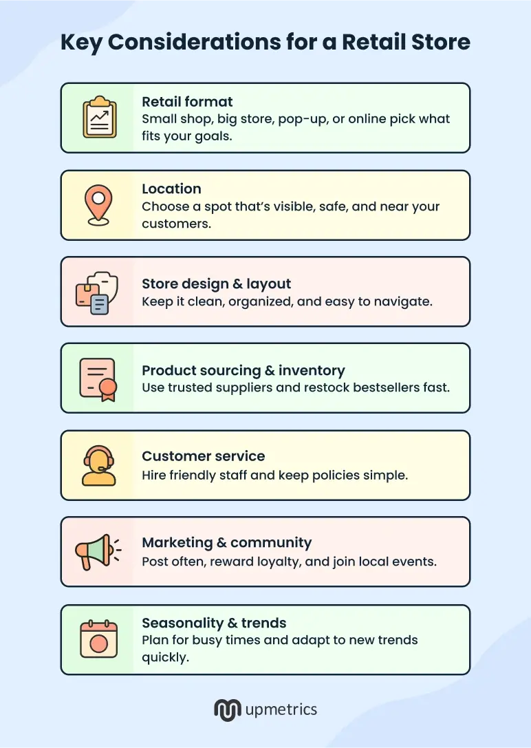 key considerations for a retail store
