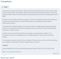 gym business competitor analysis description