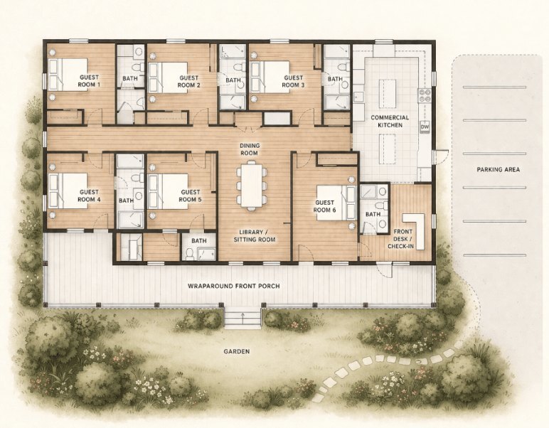 Bed and breakfast business renovation scope