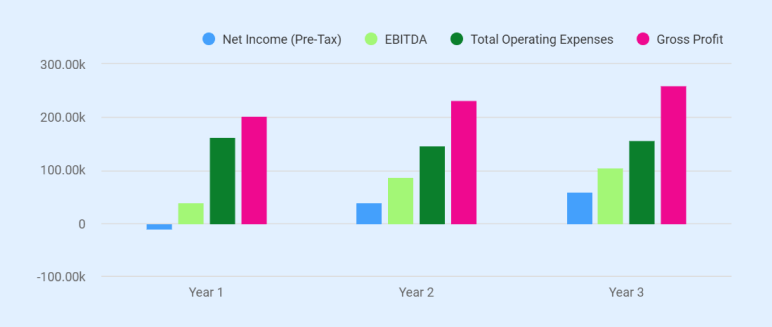 Bed and breakfast business plan 3 year income statement