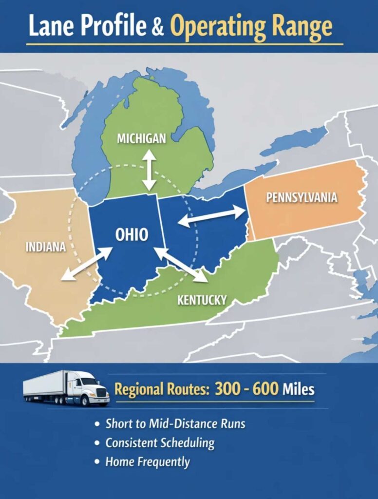 Lane profile and operating range