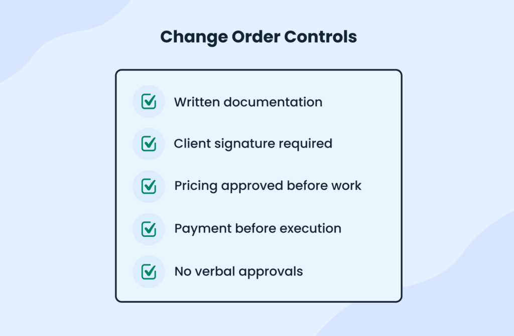 Change order controls