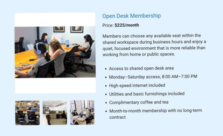 Desk Company Example Coworking Space Business Plan Example (CommonDesk Coworking, LLC)