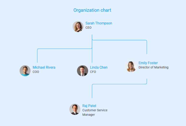 organization chart of insurance agent business plan