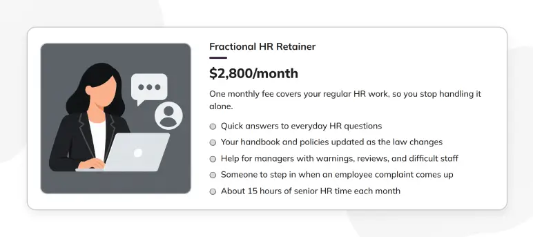 Hr consulting business plan fractional hr retainer