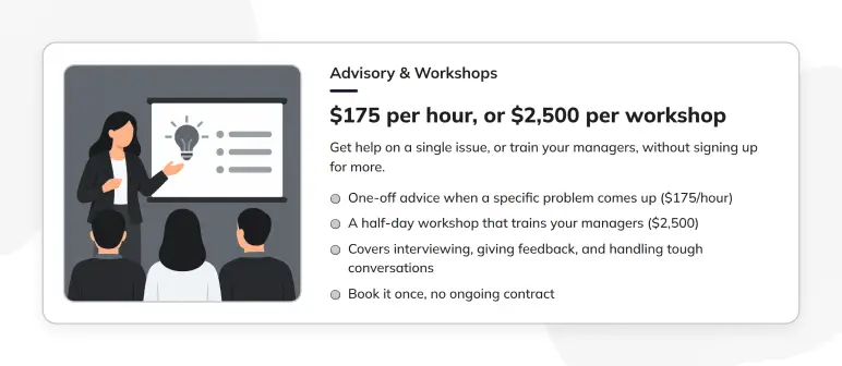 Hr consulting business plan advisory & workshops_