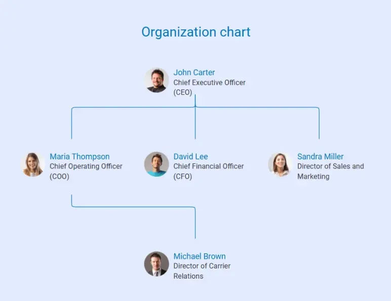 organization chart of freight brokerage business plan