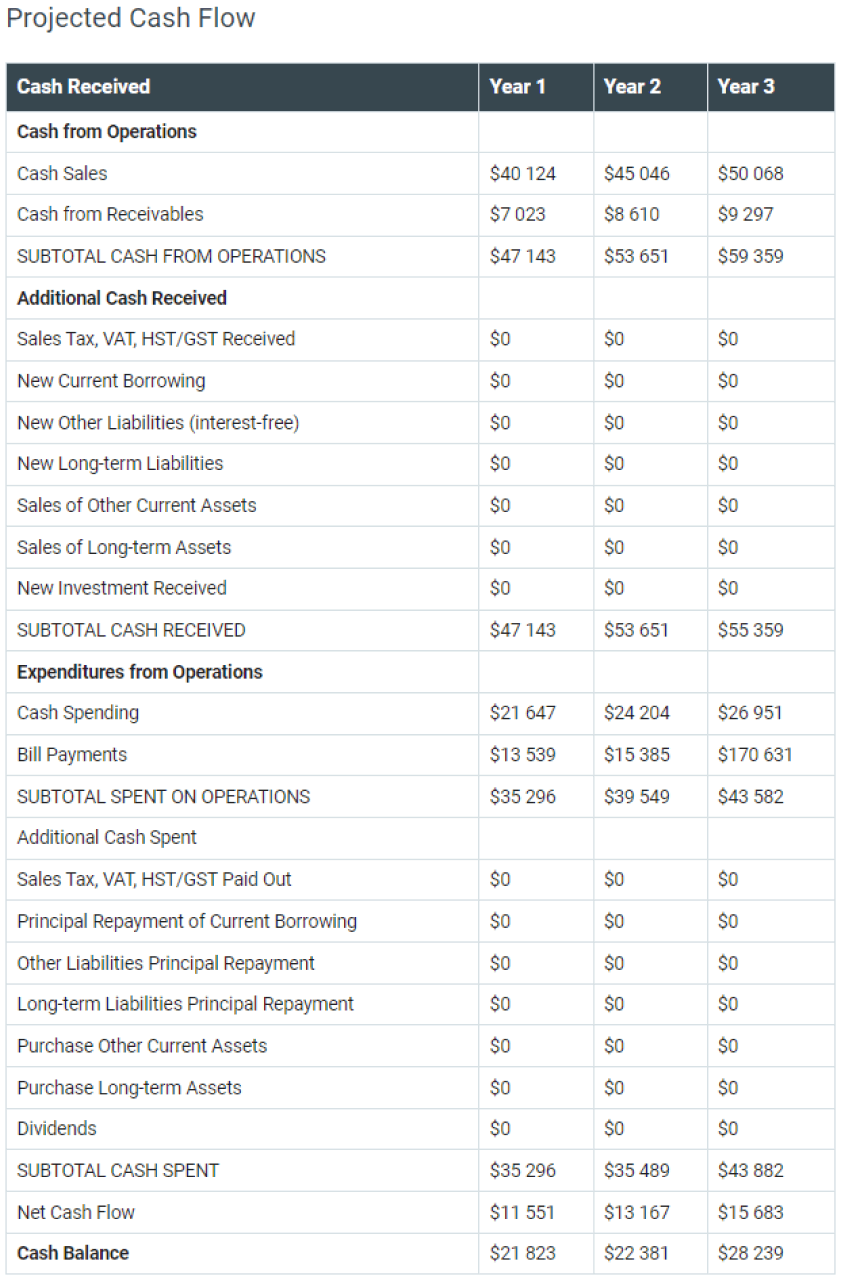 projected cash flow example for flipping house business