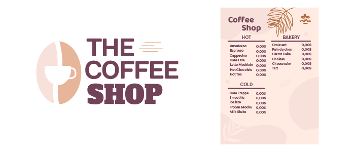 Design Elements & Menu for Coffee Shop