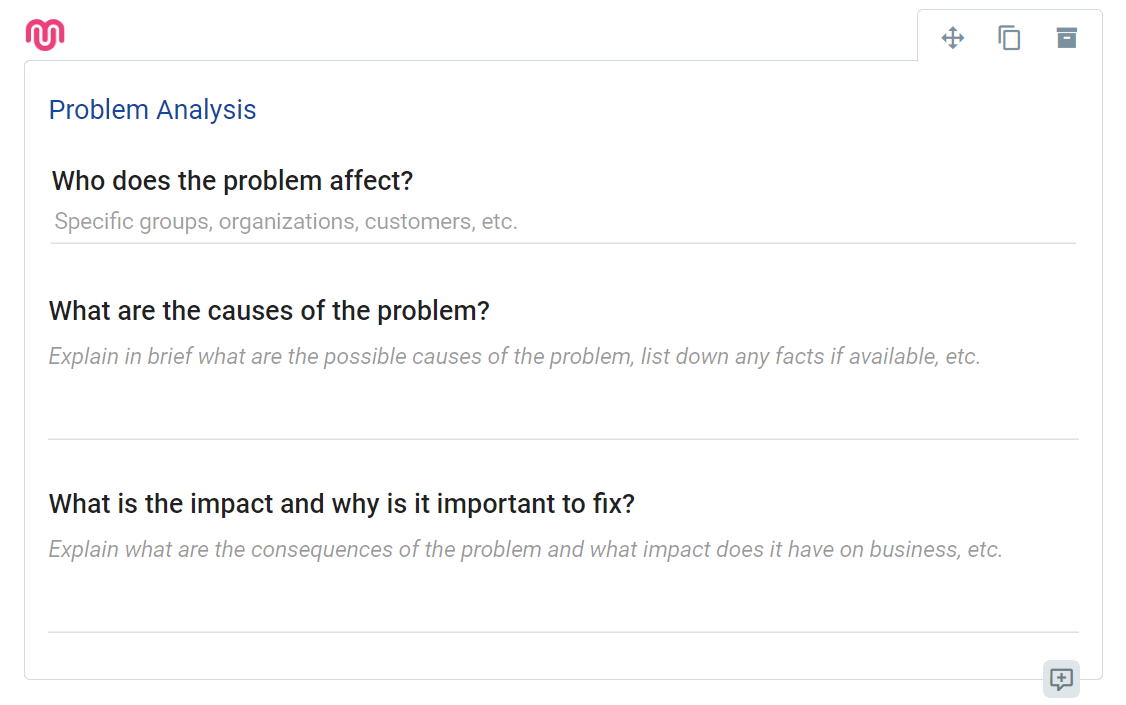 Business problem statement template