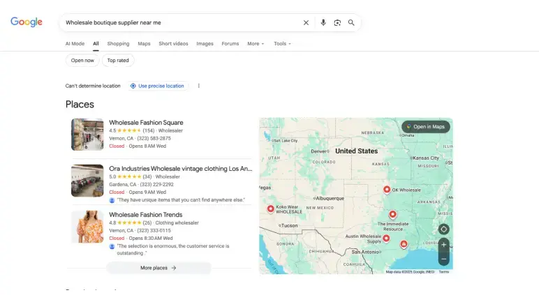 Identify the potential suppliers