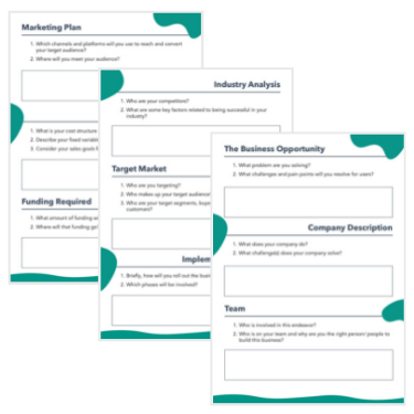 One Page Business Plan Template Header