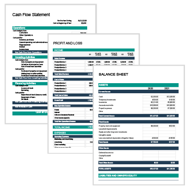 financial plan template for business plan