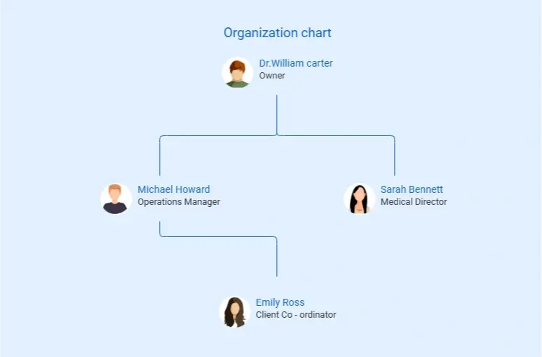 medical spa business plan organization chart
