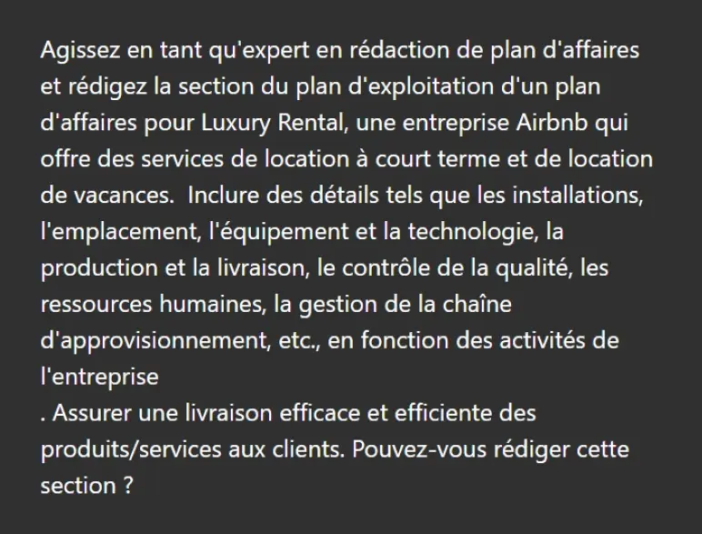 Operations plan prompt