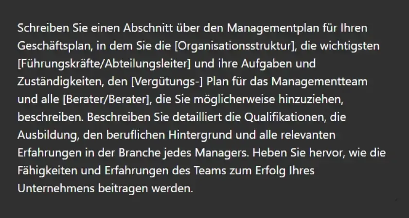 management team prompt