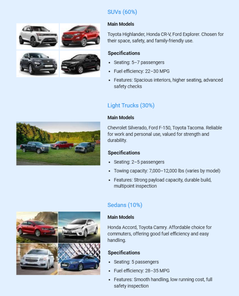 car dealership business plan product offerings