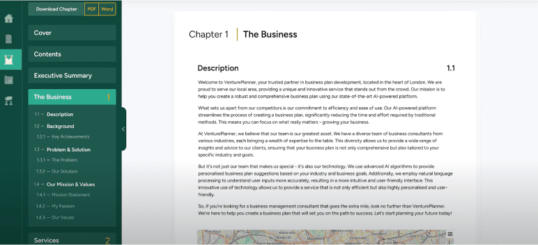 Venture planner the business