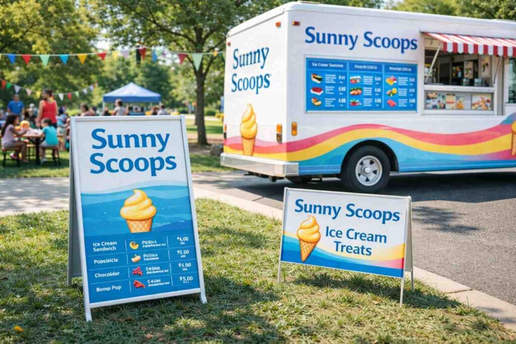 Local engagement tactic of ice cream truck business