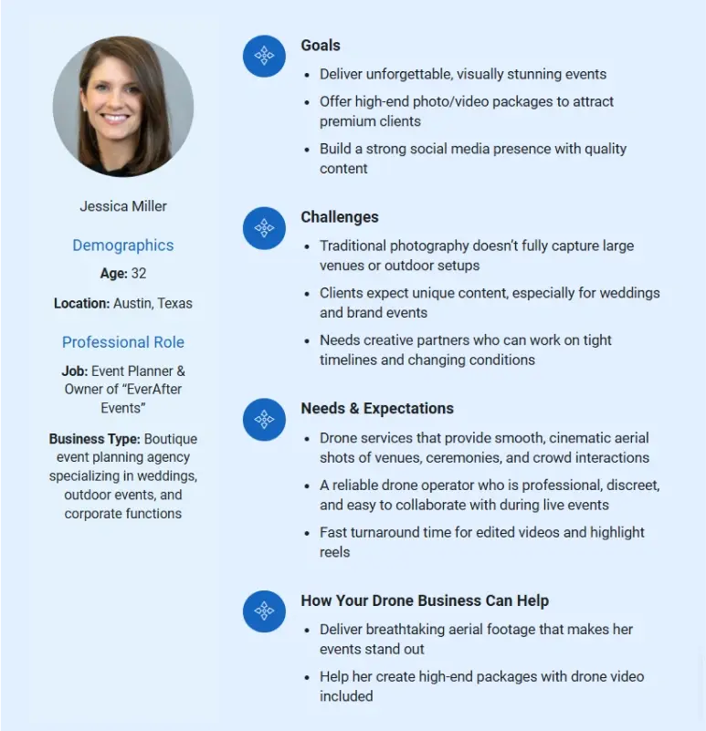 drone business plan customer persona