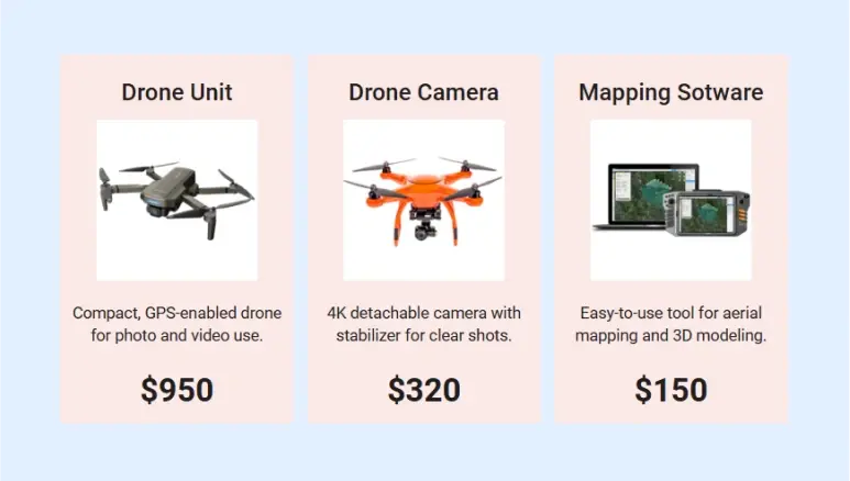 drone business plan pricing