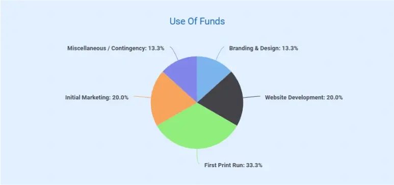 magazine business plan use of funds