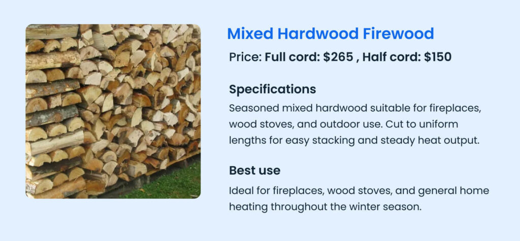 Mixed hardwood firewood