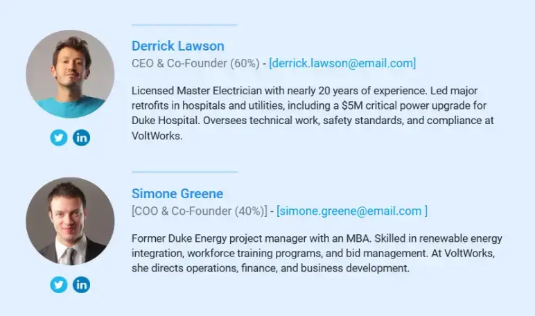 Electrical contracting business plan company overview