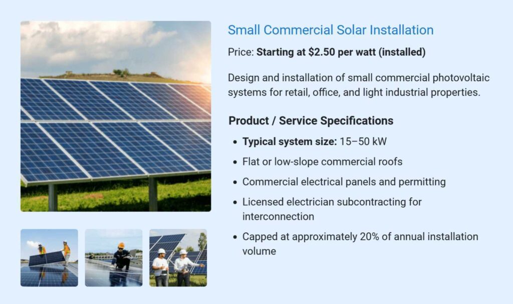 Small commercial installation services