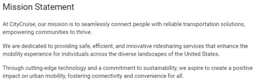 uber business mission statement example