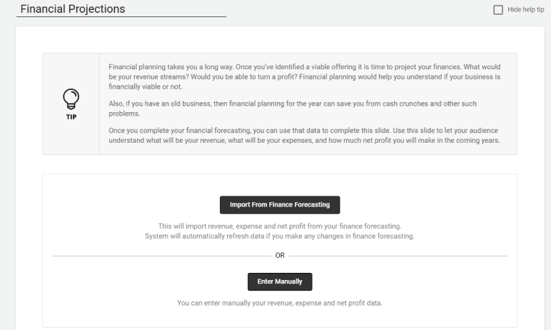 upmetrics financial projection