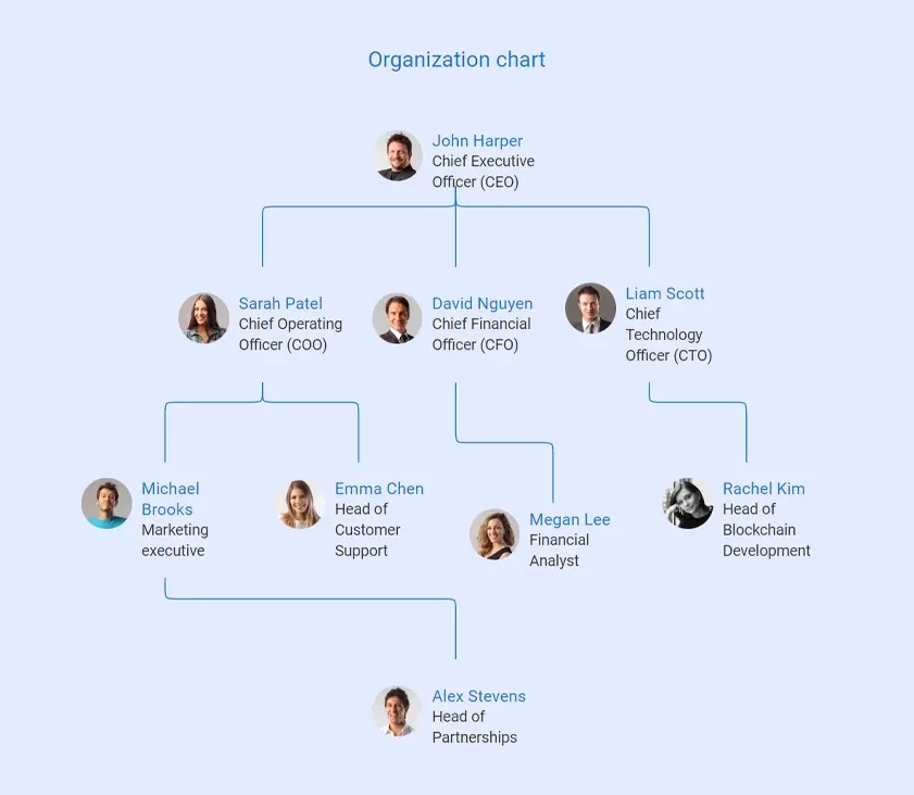 organization chart crypto business plan