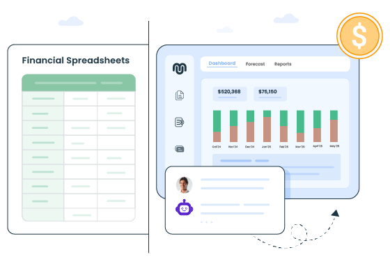 Financial spreadsheets vs upmetrics