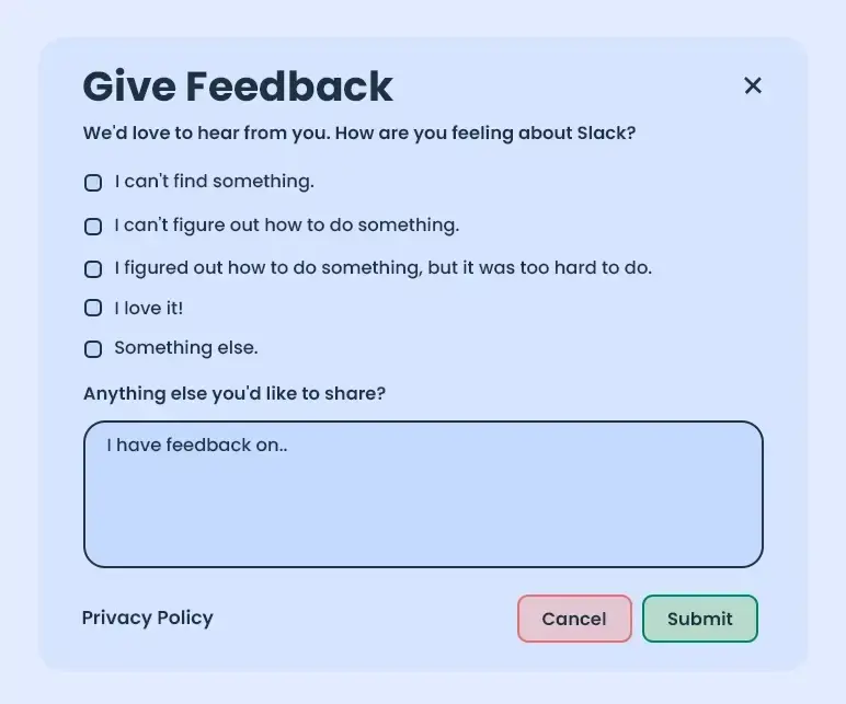 give feedback