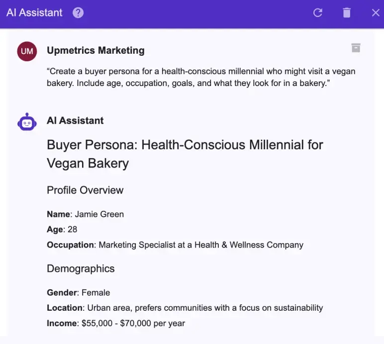 develop a buyer persona for each segment upmetrics reply