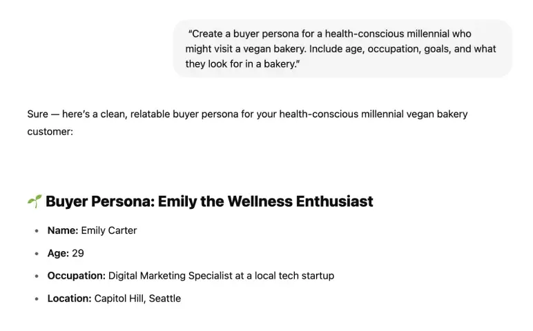 develop a buyer persona for each segment
