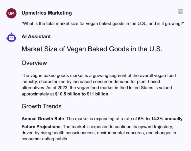estimate market size and potential upmetrics reply