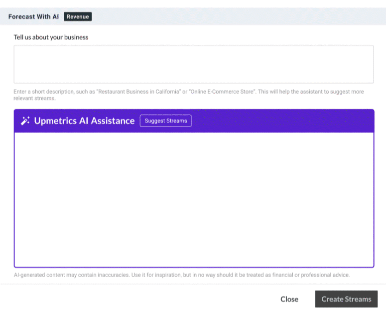 upmetrics revenue forecasting tool