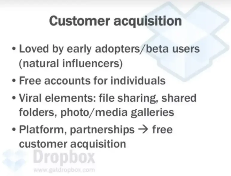 dropbox customer acquisition
