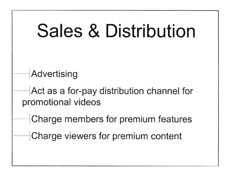 Youtube sales distribution