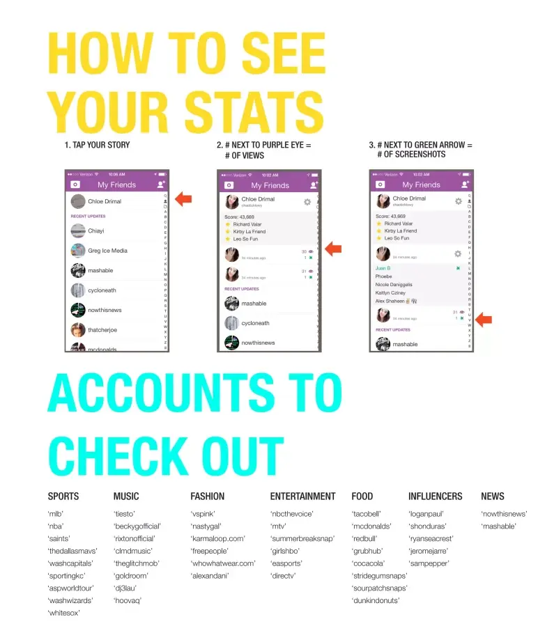 snapchat how to see your stats