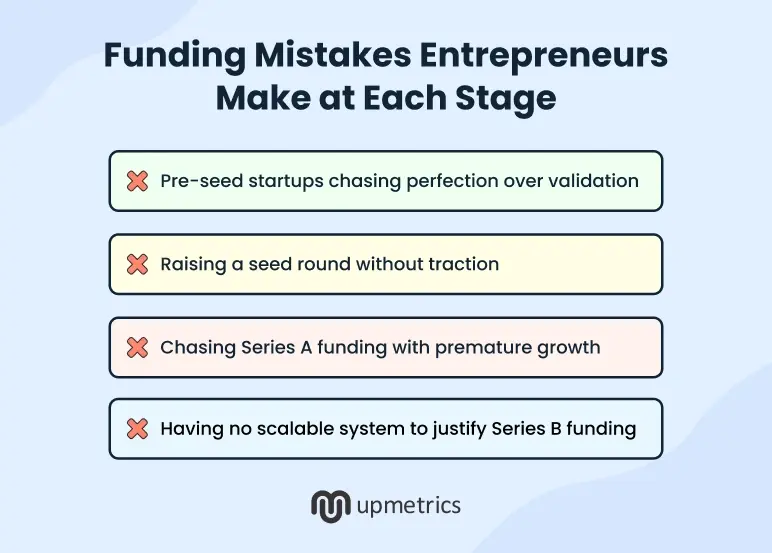 funding mistakes entrepreneurs make at each stage