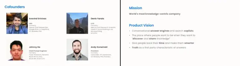 Perplexity cofounders mission product vision