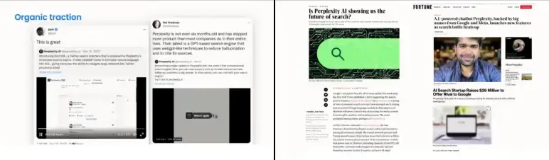 Perplexity organic traction