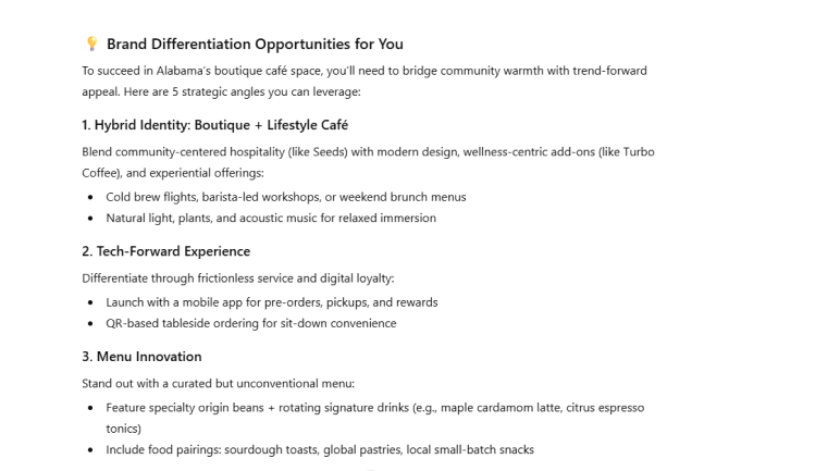 Brand differentiation opportunities for you